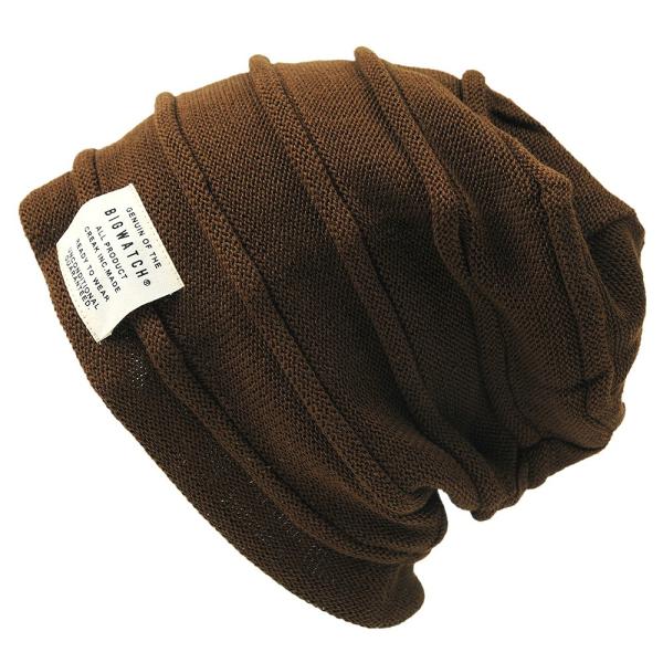 【公式】BIGWATCH 大きいサイズ 帽子  ヘンプ ロール  リバーシブル  ブラウン ニットキ...