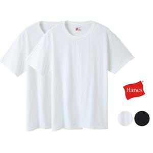 ヘインズ Hanes Tシャツ 2枚組 ビジカジ魂 クルーネック Tシャツ メンズ インナー アンダーウェア 半袖 無地 コットン100%  HM1EN701｜creak-net