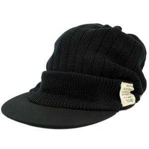 【公式】BIGWATCH 大きいサイズ 帽子  メンズ ニット リブニット シェード  ブラック黒 つば付き ニットキャップ   ビッグワッチ正規品/ UVケア