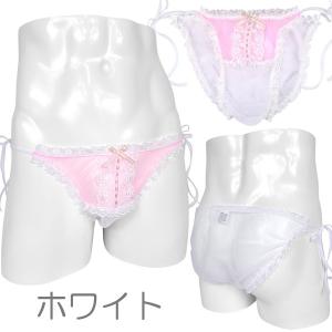メンズ ショーツ 脇ひも シースルーハーフ リ...の詳細画像1