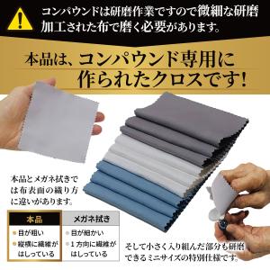 コンパウンド専用みがきクロス ミニサイズ 3色 3枚ずつ 合計9枚 コンパウンドを使った研磨・ツヤ出し作業に ふき取りにも