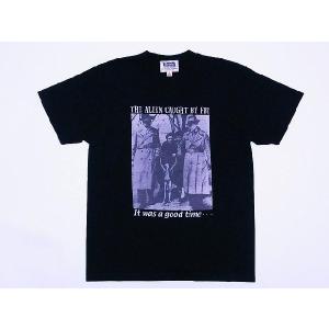 Pherrow's[フェローズ] Tシャツ THE ALIEN CAUGHT BY FBI 13S-PT9 (ブラック)｜cream05