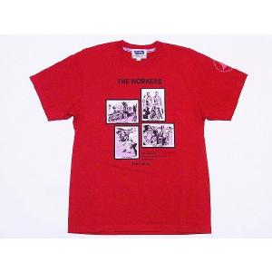 Pherrow's[フェローズ] Tシャツ THE WORKERS 14S-PT6 (S.レッド)｜cream05