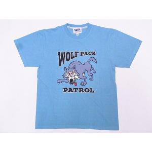 Pherrow's[フェローズ] Tシャツ 19S-PT15 WOLF PACK (モーニングスカイ)｜cream05
