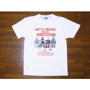 Pherrow's フェローズ Tシャツ 21S-PT4 SHUTTLE MISSIONS (ホワイト)