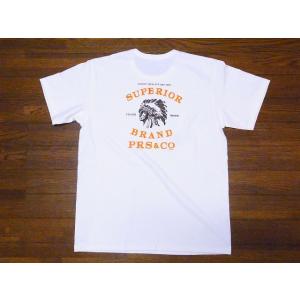 Pherrow's フェローズ Tシャツ 22S-PMT12 SUPERIOR BRAND PRS ＆ CO (ホワイト)｜cream05