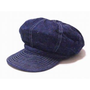 CUSHMAN クッシュマン キャスケット デニム 29232 10oz DENIM CASQUETTE 10オンス デニムキャスケット (インディゴ/ONE-WASH)｜cream05