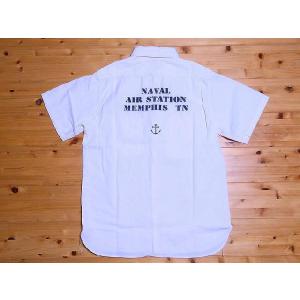 Buzz Rickson's[バズリクソンズ] シャンブレーシャツ 半袖 NAVAL AIR STATION MEMPHIS BR35859 (OFF WHITE)｜cream05