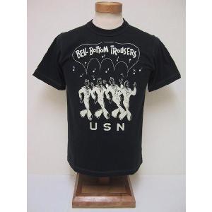 BuzzRickson's[バズリクソンズ] Tシャツ U.S.N. BELL BOTTOM TROUSERS (BLACK)｜cream05