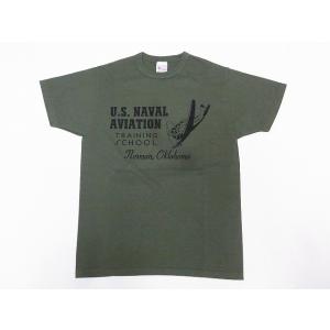 Buzz Rickson's バズリクソンズ Tシャツ BR78450 U.S.N. AVIATION TRAINING SCHOOL (オリーブ)｜cream05