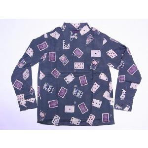 Dry Bones[ドライボーンズ] オープンシャツ CARD 長袖 Printed Shirts DS-1805 (MOSS GREEN)｜cream05