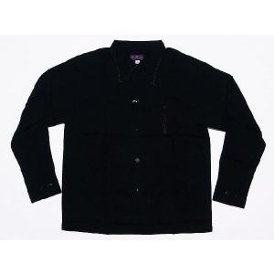 Dry Bones[ドライボーンズ] オープンシャツ 長袖 Hand Stitch Pocket Open Shirt DS-2011 (BLACK)｜cream05