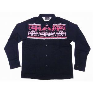 Dry Bones（ドライボーンズ） オープンシャツ 長袖 Border Nep Open