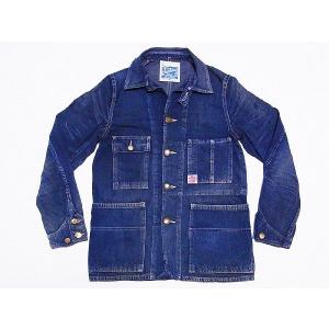 HEADLIGHT[ヘッドライト] カバーオール デニム 11oz. DENIM WORK COAT HD12235H (HARD-WASH NAVY)｜cream05