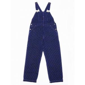 HEADLIGHT[ヘッドライト] オーバーオール ストライプ デニム ローバック HD41631A 8oz. SPECIAL WOVEN STRIPE DENIM LOW BACK OVERALLS (ネイビー)｜cream05