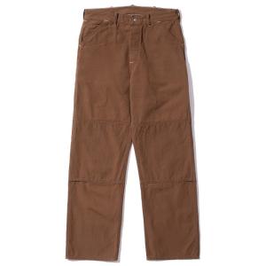 HEADLIGHT ヘッドライト ワークパンツ ブラウンダック HD42318 ダブルニー 9オンス ブラウンダック ダンガリーズ 9oz. BROWN DUCK DUNGAREES(ブラウン/ONE-WASH)｜cream05