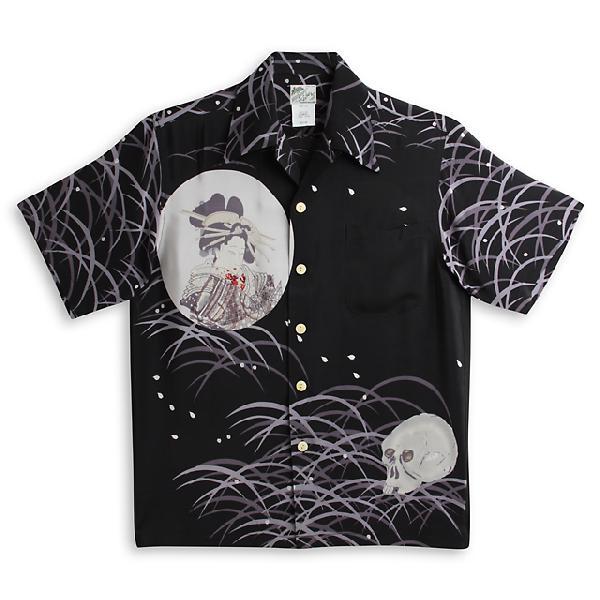 LALAKAI[ララカイ] アロハシャツ Oiran &amp; Dokuro (BLACK)