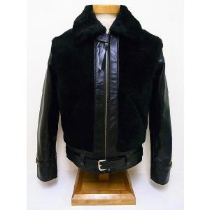 LASKIN LAMB[ラスキンラム] ベアージャケット BEAR JACKET 熊ジャン LL80037 (BLACK×BLACK)｜cream05