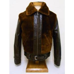 LASKIN LAMB[ラスキンラム] ベアージャケット BEAR JACKET 熊ジャン LL80037 (BROWN×BROWN)｜cream05