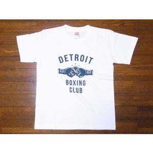 Dry Bones ドライボーンズ Tシャツ DETROIT BOXING CLUB PT-836 Print T-Shirt (ホワイト)｜cream05