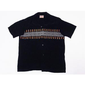 STYLE EYES[スタイルアイズ] オープンシャツ SE37607 ONE BORDER レーヨン オープンカラーシャツ (ブラック)｜cream05