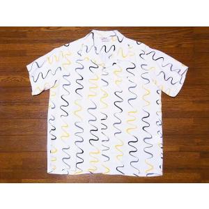 STAR OF HOLLYWOOD スターオブハリウッド オープンシャツ WAVY STRIPE SH38124 半袖 オープンカラーシャツ (オフホワイト)｜cream05