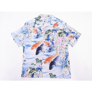 サンサーフ M品番 オープンカラー M32874 和柄 鯉 アロハシャツ M