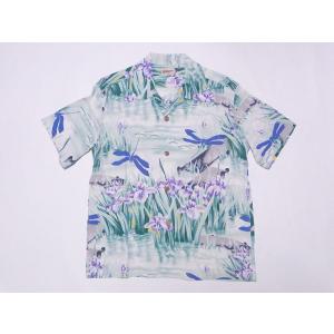 SUN SURF サンサーフ アロハシャツ SS39218 IRIS ＆ DRAGONFLY 花菖蒲 トンボ 和柄 (ブルー)｜cream05