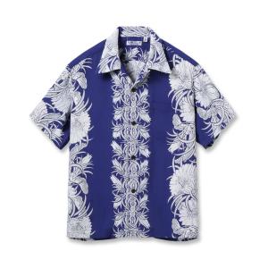 SUN SURF サンサーフ アロハシャツ SS39612 NIGHT BLOOMING CEREUS BORDER 月下美人 アロハ 半袖 RAYON HAWAIIAN SHIRT