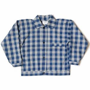 WAREHOUSE ウエアハウス インディゴ ＆ ホワイトチェック ブラウス ジャケット 2231 1900’S INDIGO BLUE and WHITE CHECK BLOUSE(インディゴチェック/NON-WASH)｜American Clothing Cream