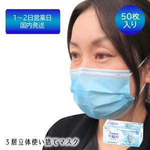 使い捨てマスク マスク 不織布マスク 衛生マスク 50枚 1箱 カラー 青