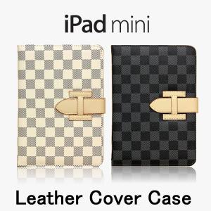 【レビュー記入で送料無料 メール便発送】 iPad mini / iPad mini 2 / iPad mini Retina スマートケース スリープ機能付け  格子仕様 (iPad mini ケース カバー)