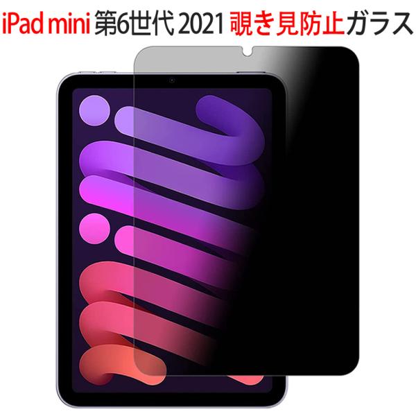iPad mini 第6世代 8.3インチ 2021 覗き見防止 液晶保護ガラスフィルム 横向タイプ...