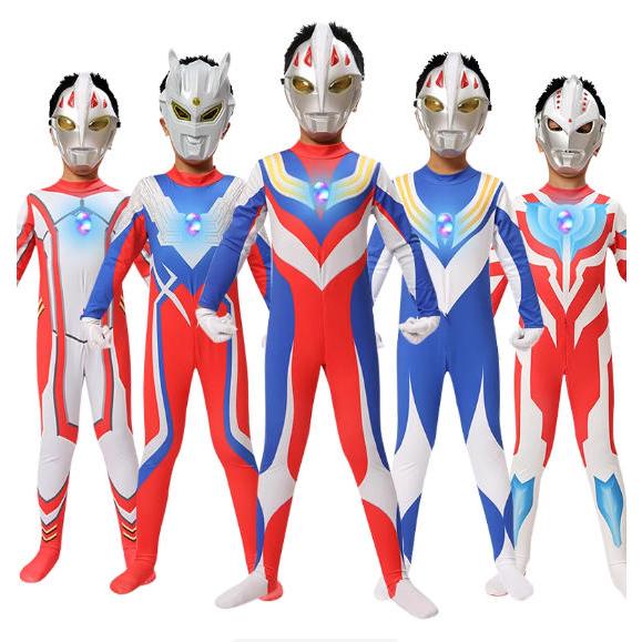 ウルトラマンティガ風全身タイツコスプレ衣装子供成人 キッズ 大人ハロウィンコスチュームパーティー仮装...