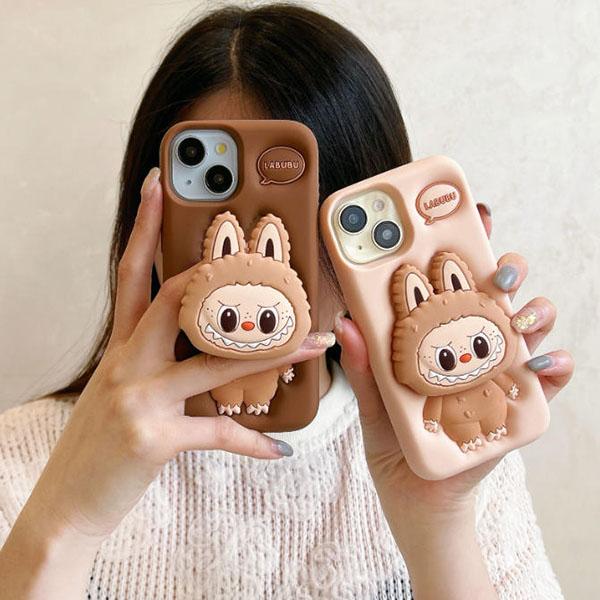 新品 ラブブ スマホケース iPhoneケース かわいい カートゥーン風 ソフトケース 落下防止 耐...