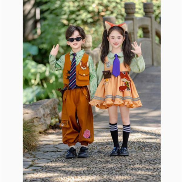 新品 ハロウィン キッズ コスプレ 子供 可愛い 耳付き 仮装 学園祭 シャツ パンツ  ベスト ベ...