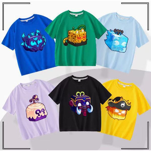 blox fruits 子供服 半袖Tシャツ 男の子 女の子 子ども服 小学生 誕生日用品 家族服ー...