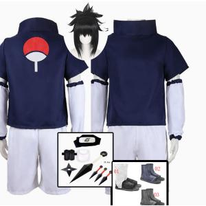 2026 新品 子供用 大人用 ナルト NARUTO 風 うちは サスケ コスプレ衣装 ウィッグ 靴 コスチューム 演出服 cosplay 変装 仮装 撮影 祭り