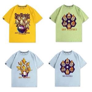 成人服 ジョジョの奇妙な冒険 コラボ アニメ夏用綿 100% 半袖 T シャツ メンズ