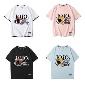 ジョジョの奇妙な冒険 ストーンオーシャン 空条徐倫 コラボ 白半袖 T シャツ メンズ 綿 100% ゆったりシルエット