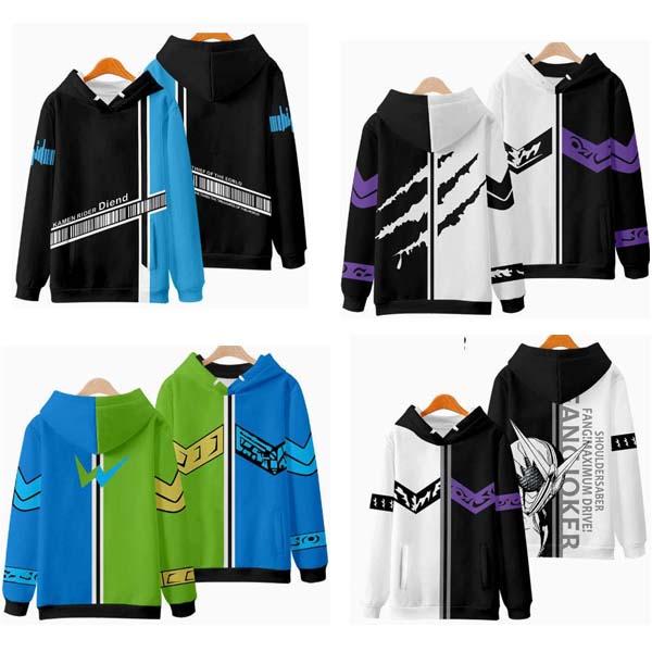 子供大人服仮面ライダーW ファスナー付きパーカー 大人用 衣装 薄手 春秋 日常 長袖 コート着 ス...