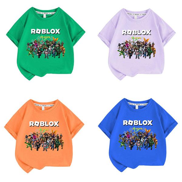 Roblox 子供服 半袖Tシャツ 通気性 男の女子 子ども服 小学生 誕生日用品 家族服ー 感謝祭...