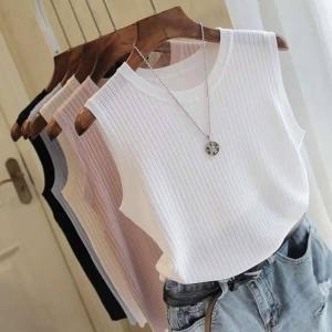 サマーニット レディース タンク ス ノースリ...の詳細画像2