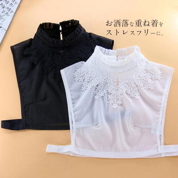 【大特価】付け襟 レディース レース 通気性 オールシーズン シャツ 重ね着風 大人女子 婦人 お出...