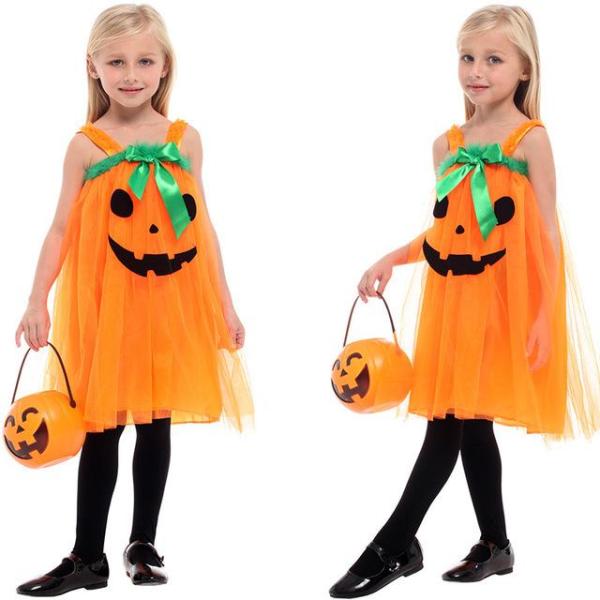 期間限定5％OFFクーポンハロウィン コスプレ 子供 女の子 パンプキン かぼちゃ ワンピース チュ...