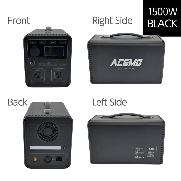 #2279 P15ポータブル電源黒 1500w