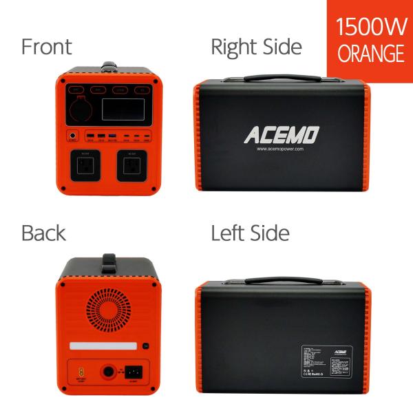 #2280 P15ポータブル電源オレンジ 1500w