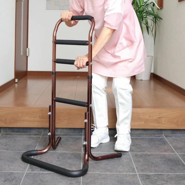 立ち上がり補助器具 手すり 介護用品 立ち上がりサポート 室内用 アルミ製 高さ調節 最大90cm ...