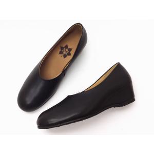 MUKAVA ムカヴァ レディース パンプス MU-984 ブラック Ladies' ウエッジヒール 靴｜creation-shoes