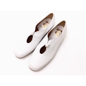 ショセ chausser 靴 レディース ボタン留めシューズ C-2324 ホワイト WHITE｜creation-shoes